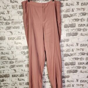 ELOQUII Wide Leg Trouser Tailored Pants Dusty Rose Women's Size 18 Elastic Waist